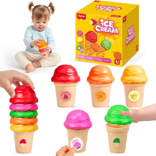 JoyCat Ice Cream Sorting and Stacking Cone Set