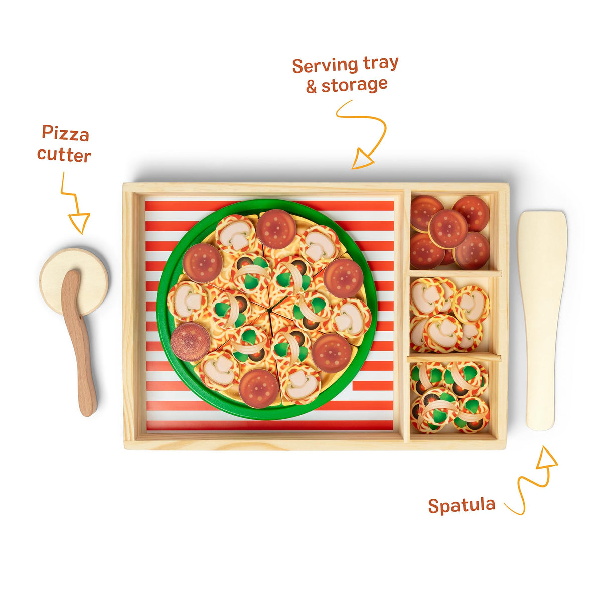 Melissa & Doug Wooden Pizza Party Play Set 167