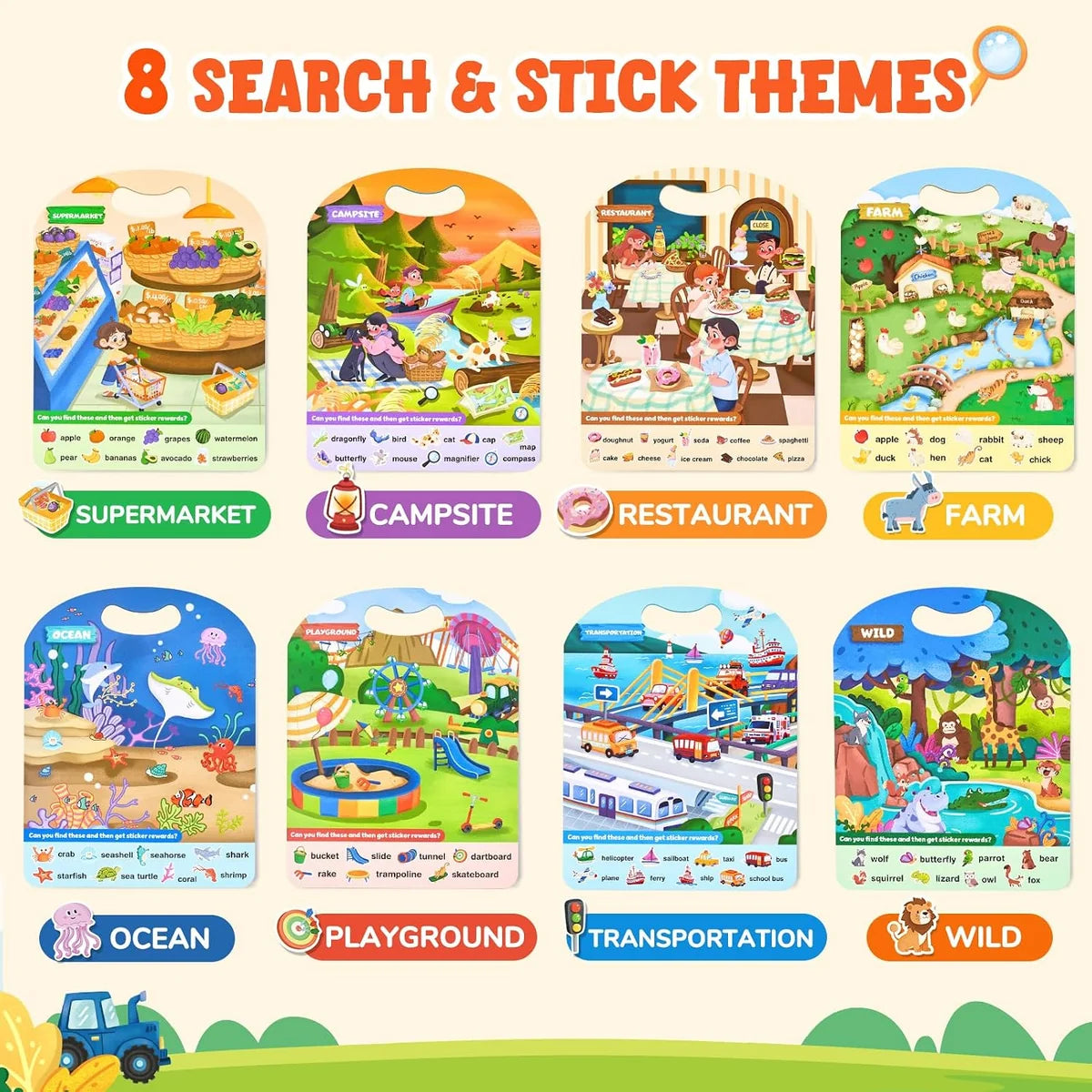 JoyCat   Reusable   Sticker   Search   &   Find   Mats   –   4-Pack