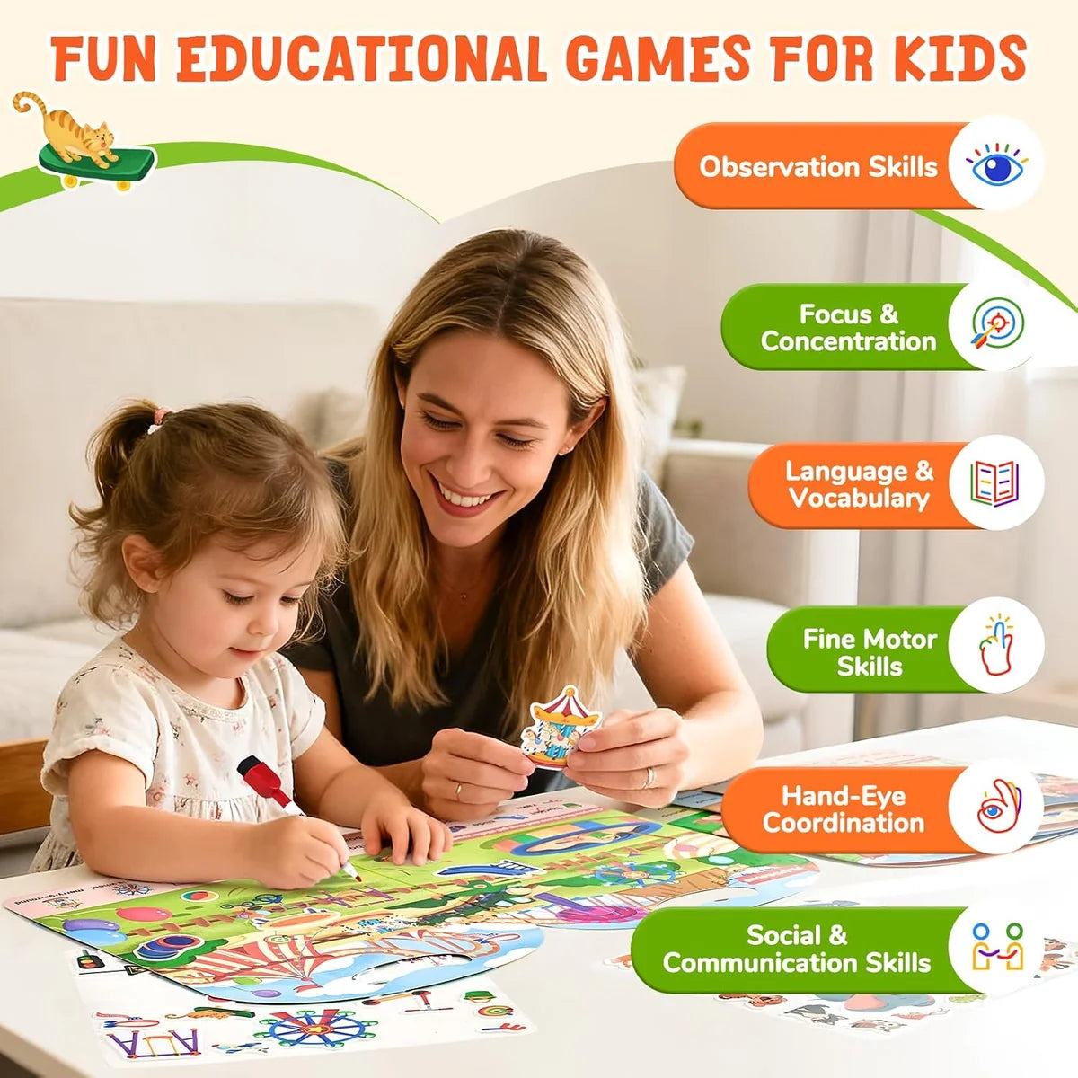JoyCat   Reusable   Sticker   Search   &   Find   Mats   –   4-Pack