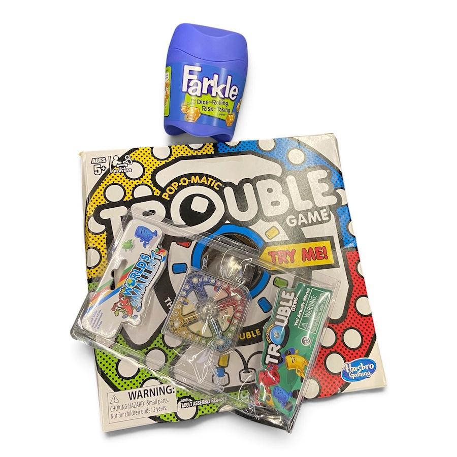 Bundle of 3: Hasbro Gaming Trouble, PlayMonster Farkle Dice & more
