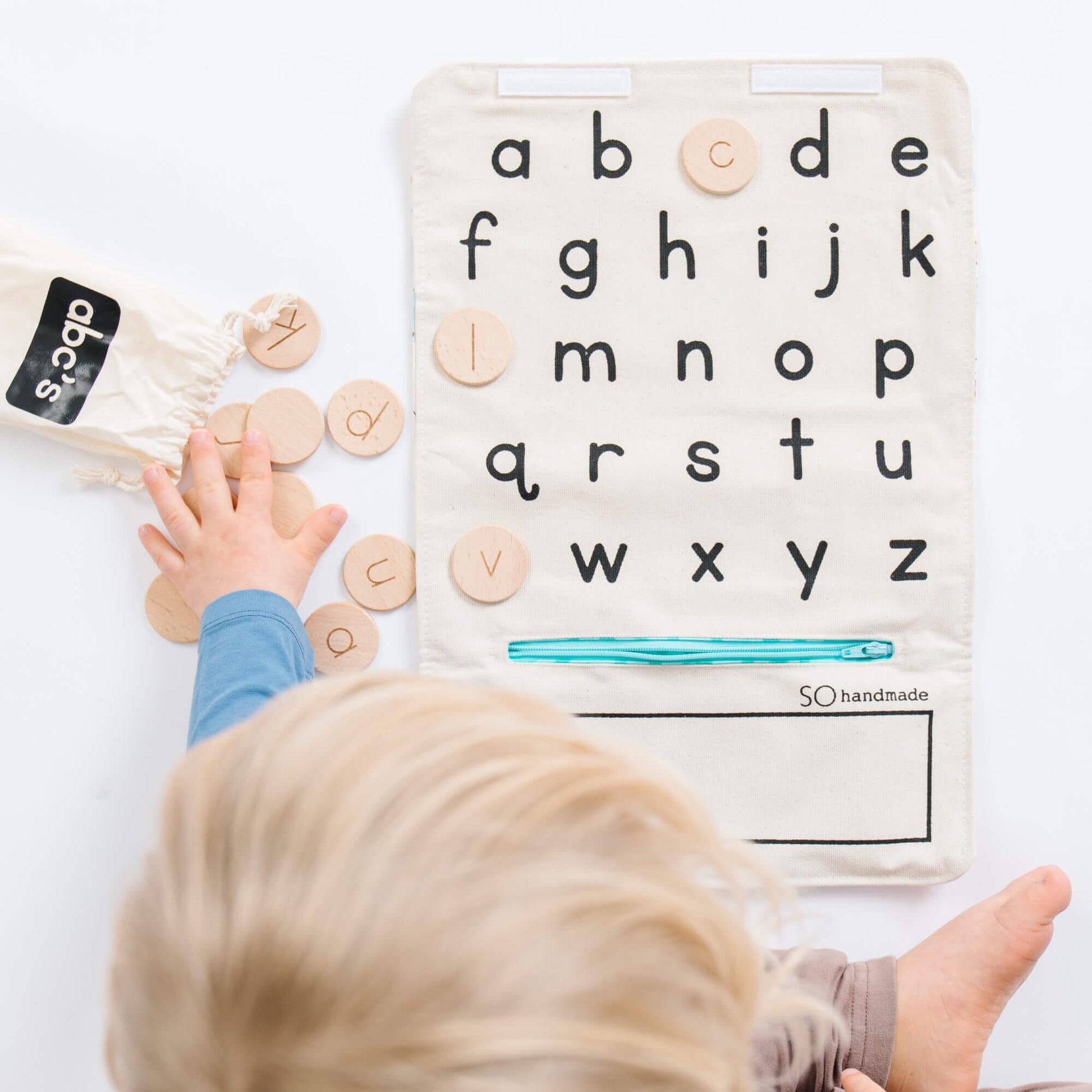 So Handmade Shop - Alphabet Learning Toy: Montessori Letters Matching Game