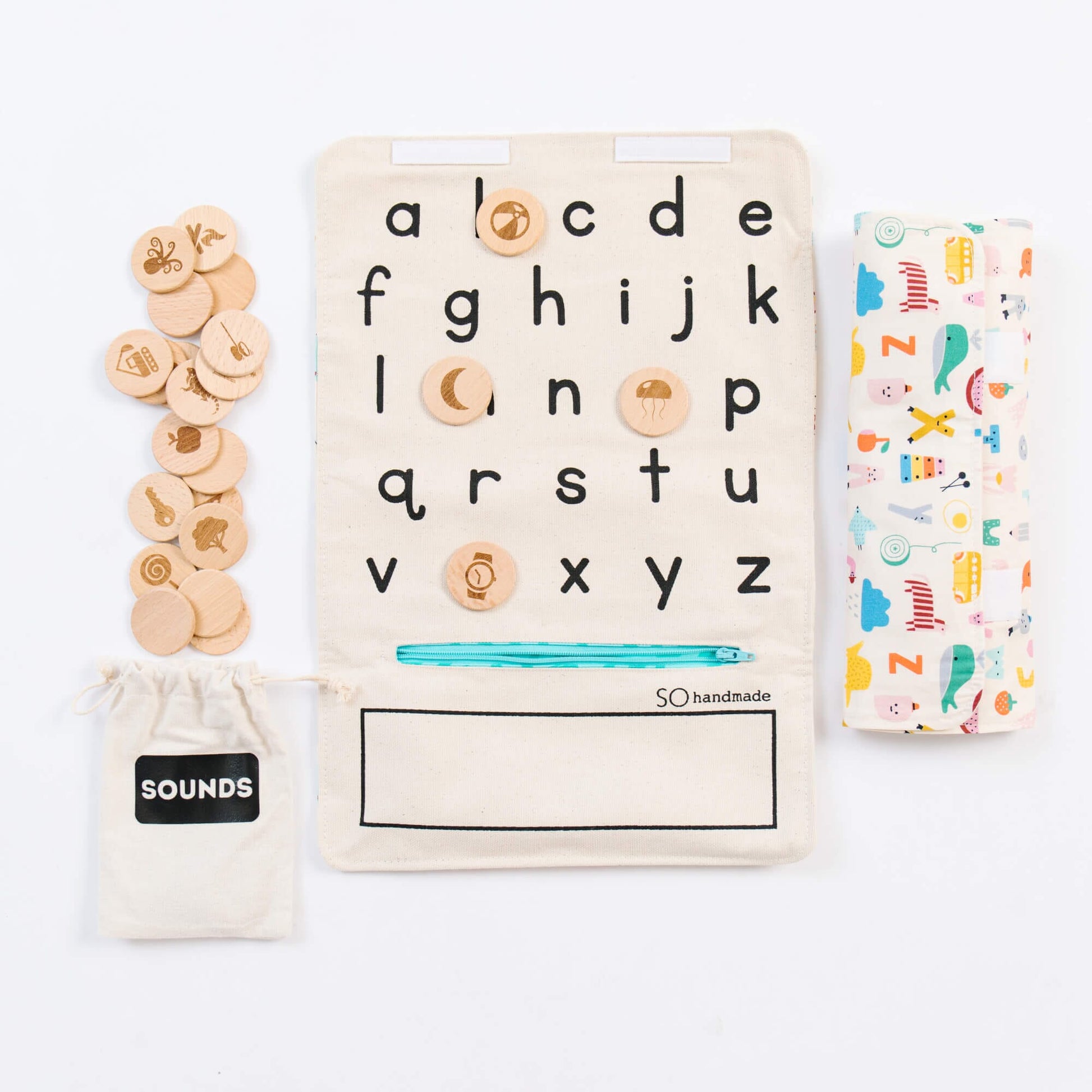Alphabet Learning Toy: Montessori Letters Matching Game Playmat 