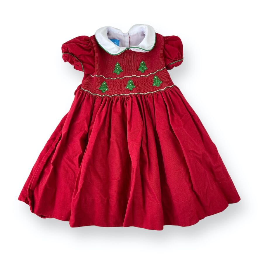 Anavini - Anavini Hand - smocked Holiday Dress 18M