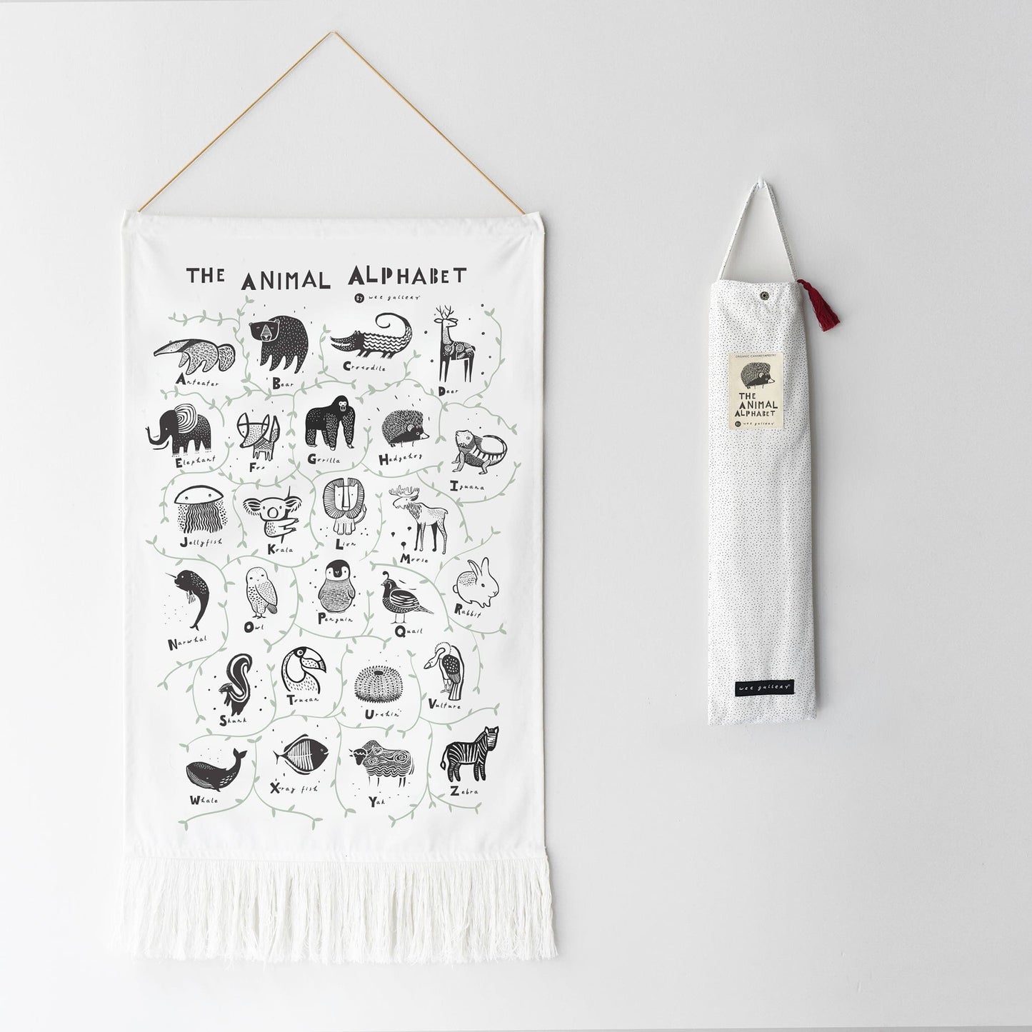 Animal Alphabet Printed Tapestry Decor 