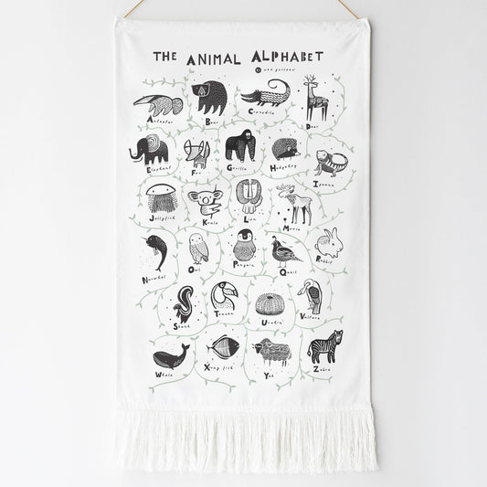 Animal Alphabet Printed Tapestry Decor 