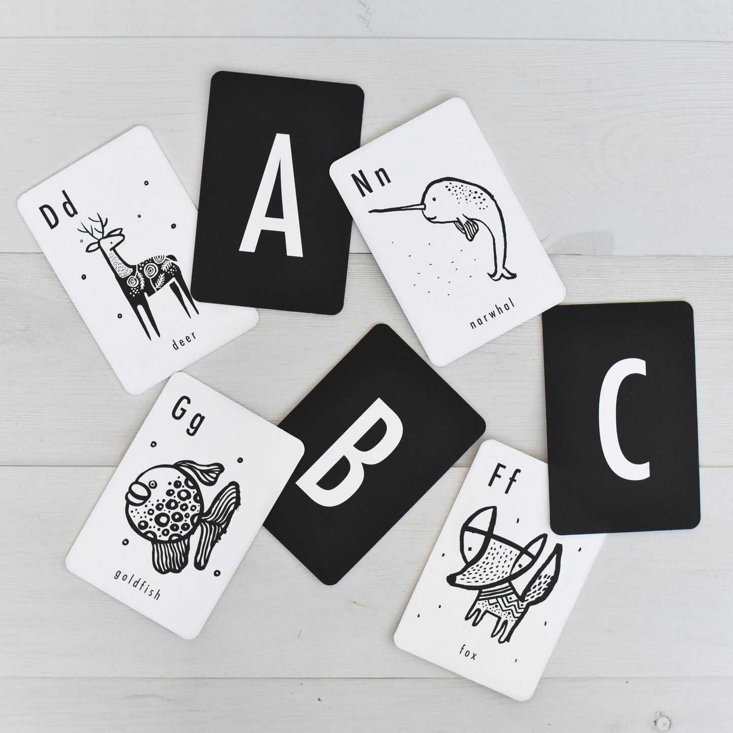 Animal High Contrast Alphabet Cards Learning Cards 