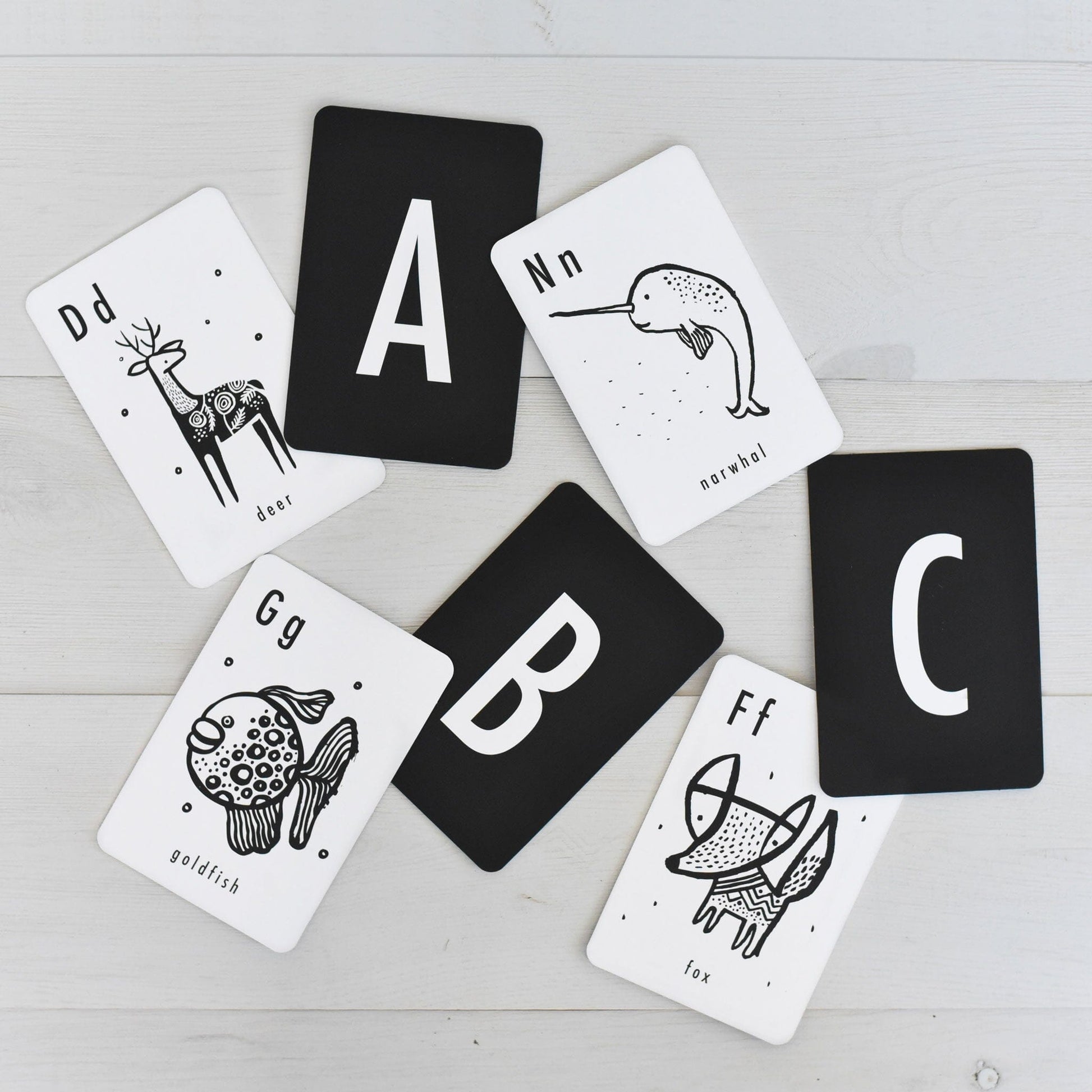 Animal High Contrast Alphabet Cards Learning Cards 
