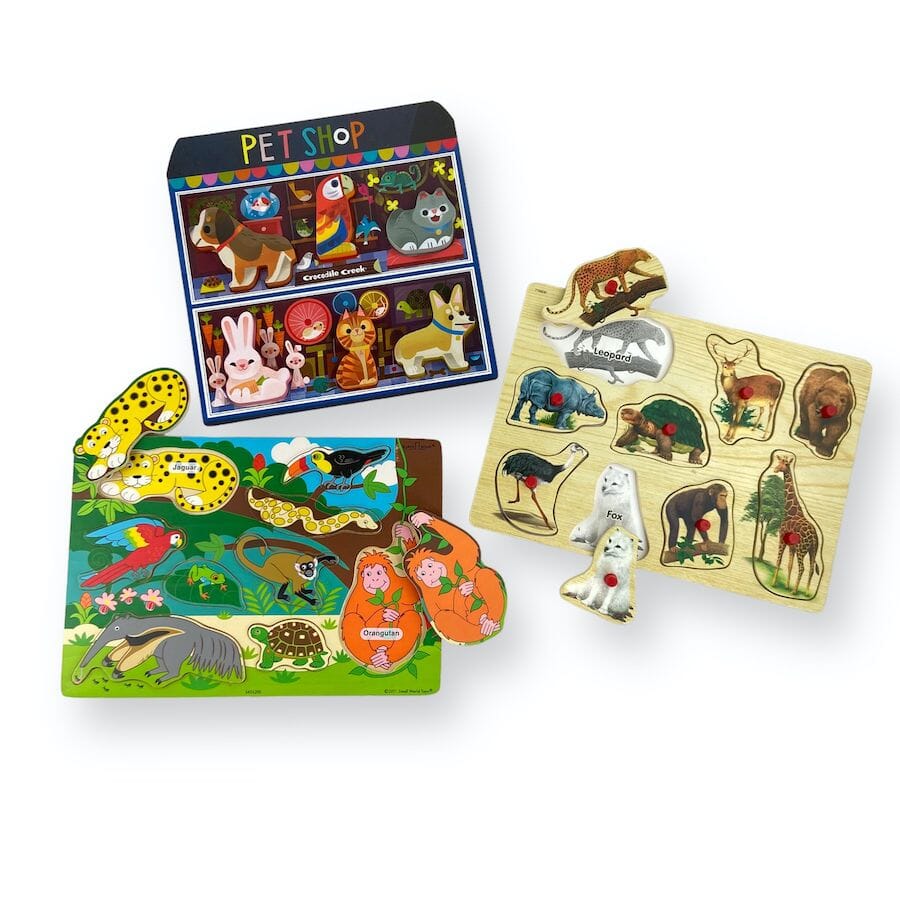 Animal-themed Wooden Puzzle Bundle Puzzles 