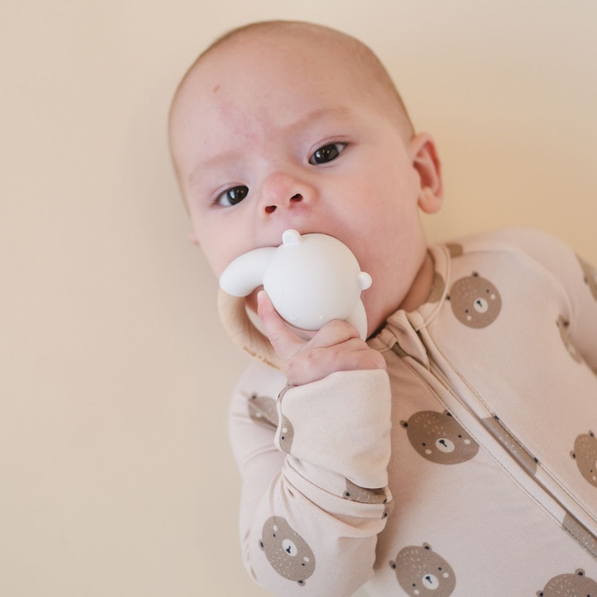 bug + bean kids - Baby Bear Teether Rattle Toy