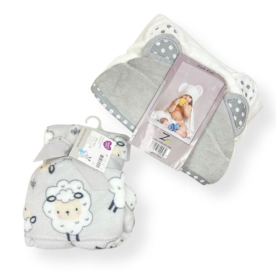 Mixed Brands - Baby Blanket & Hooded Towel Bundle