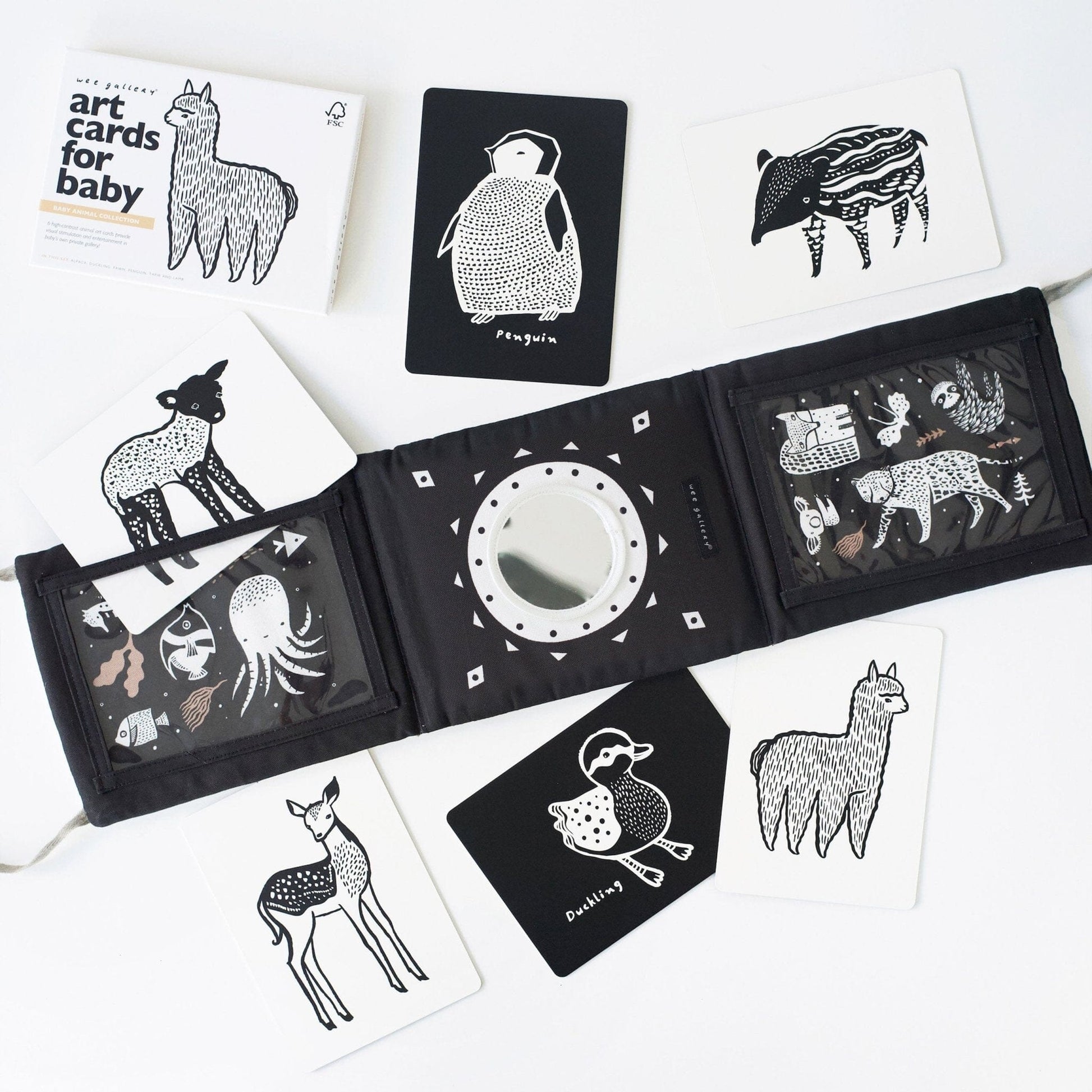 Baby Tummy Time Gallery with Mirror Bundle Gift Sets Baby Animals 