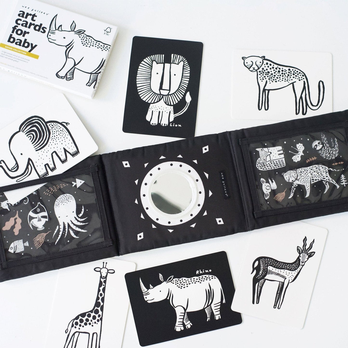 Baby Tummy Time Gallery with Mirror Bundle Gift Sets Safari 
