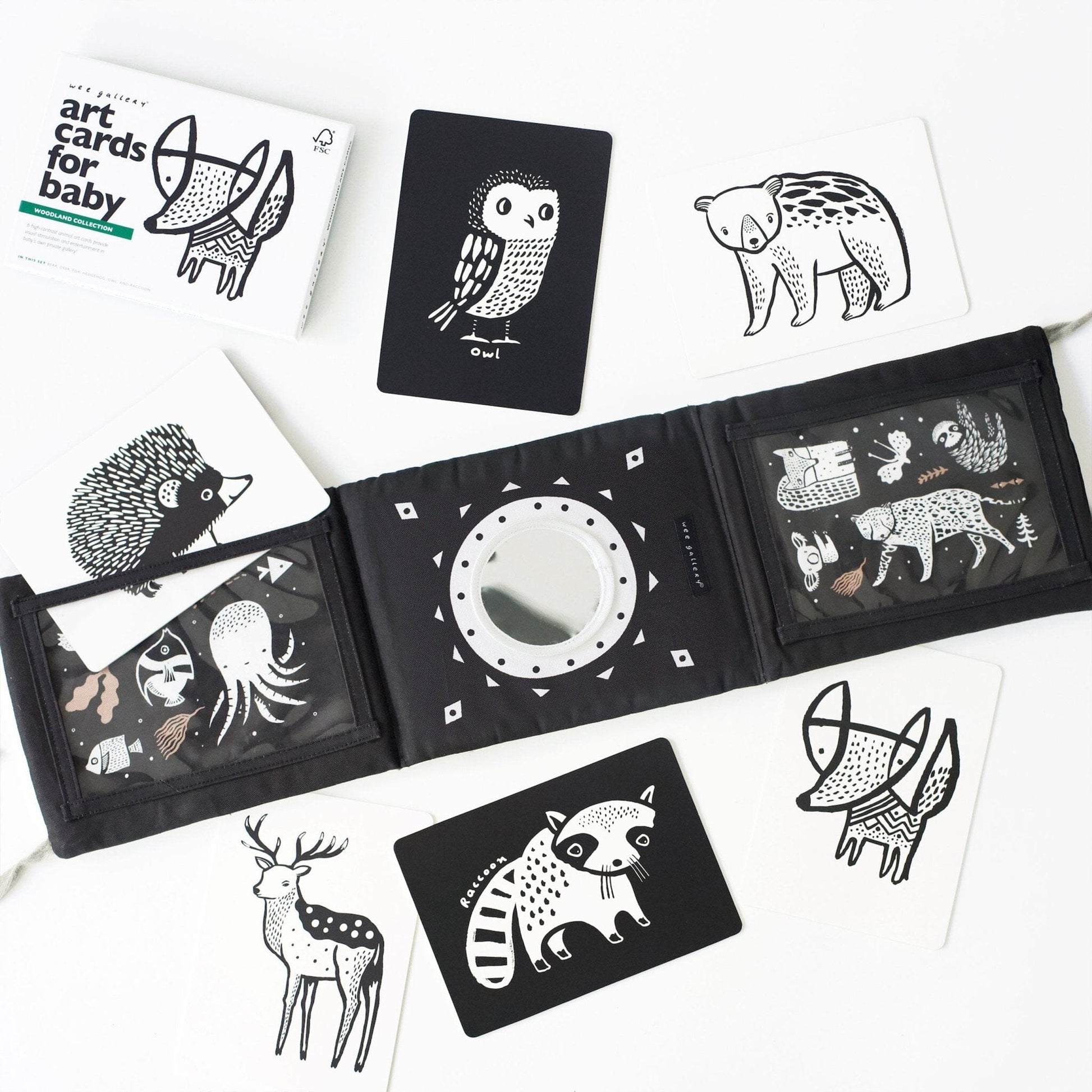 Baby Tummy Time Gallery with Mirror Bundle Gift Sets Woodland 