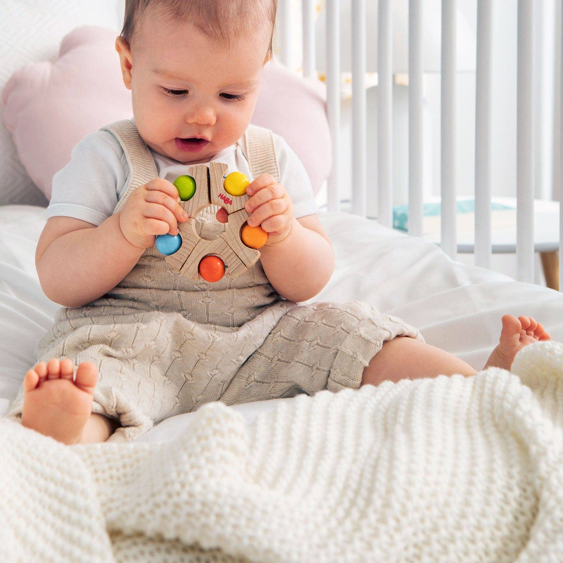 Ball Wheel Grasping Toy Wooden Baby 