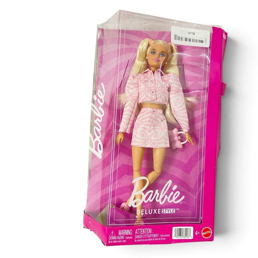 Barbie Deluxe Style Doll #9 Blonde in Pink Denim JJN69 - Damaged Box Toys 