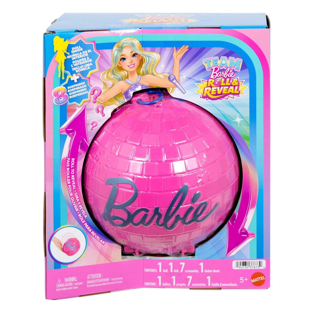 Barbie Team Roll and Reveal Pop Star Doll JMK19