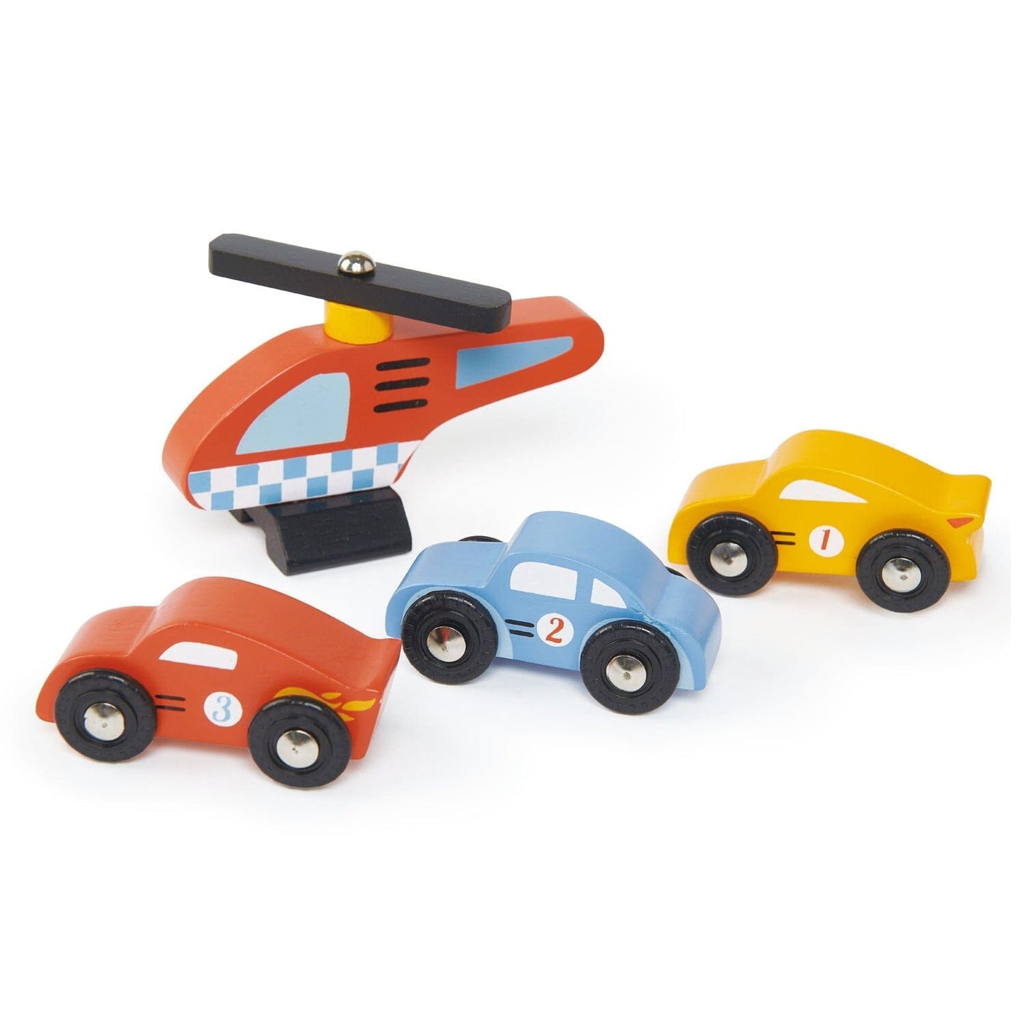 Blue Bird Toy Garage and Gas Station - Cars and Helicopter
