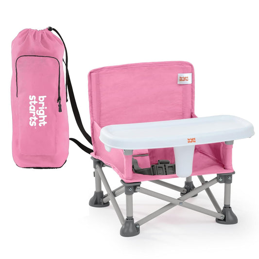 Bright Starts Pop 'N Sit Portable Booster Baby & Toddler Core Pink 