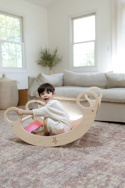 Climber Arch Wooden Rocker with child