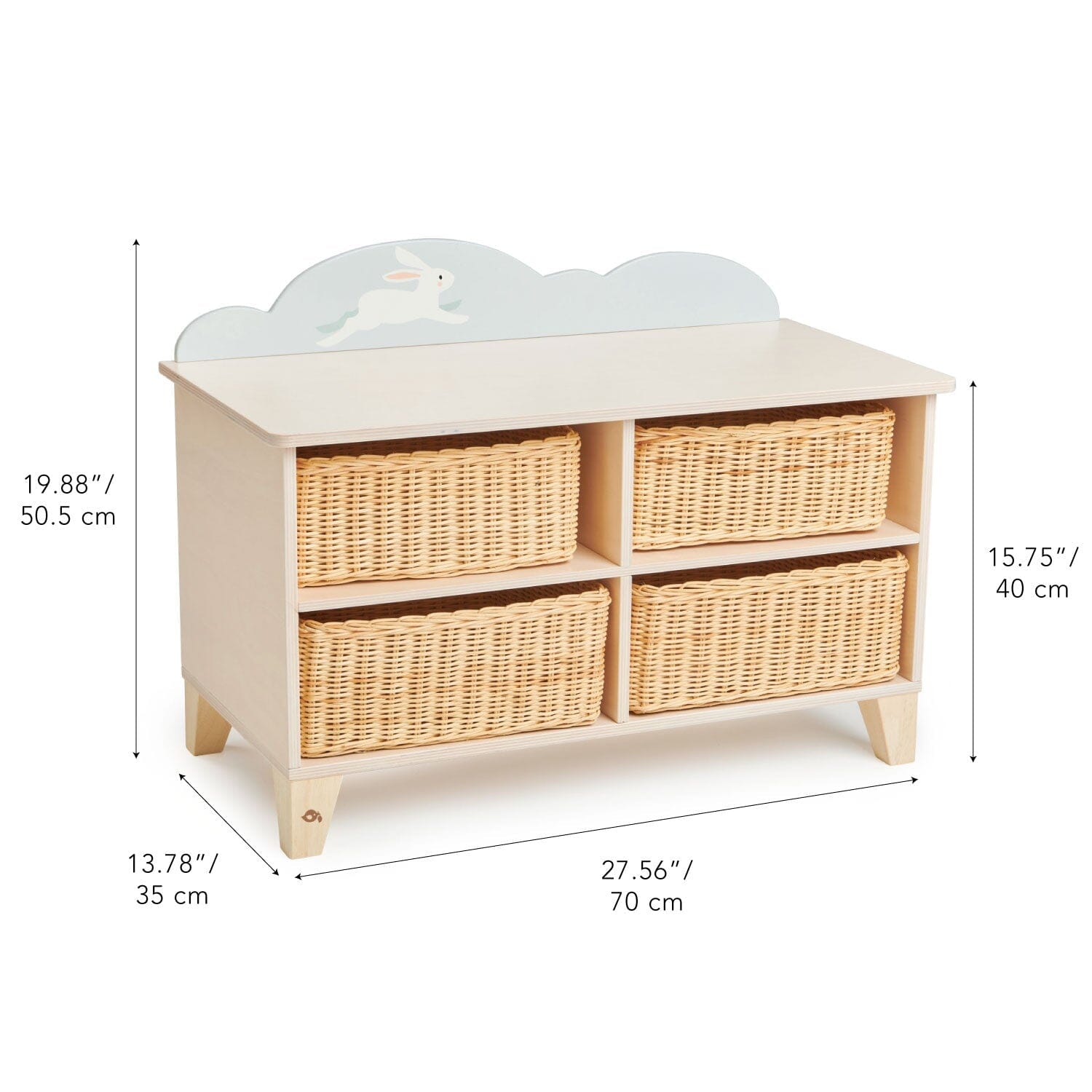 Tender Leaf Bunny Storage Unit for play room or bedroom dimensions