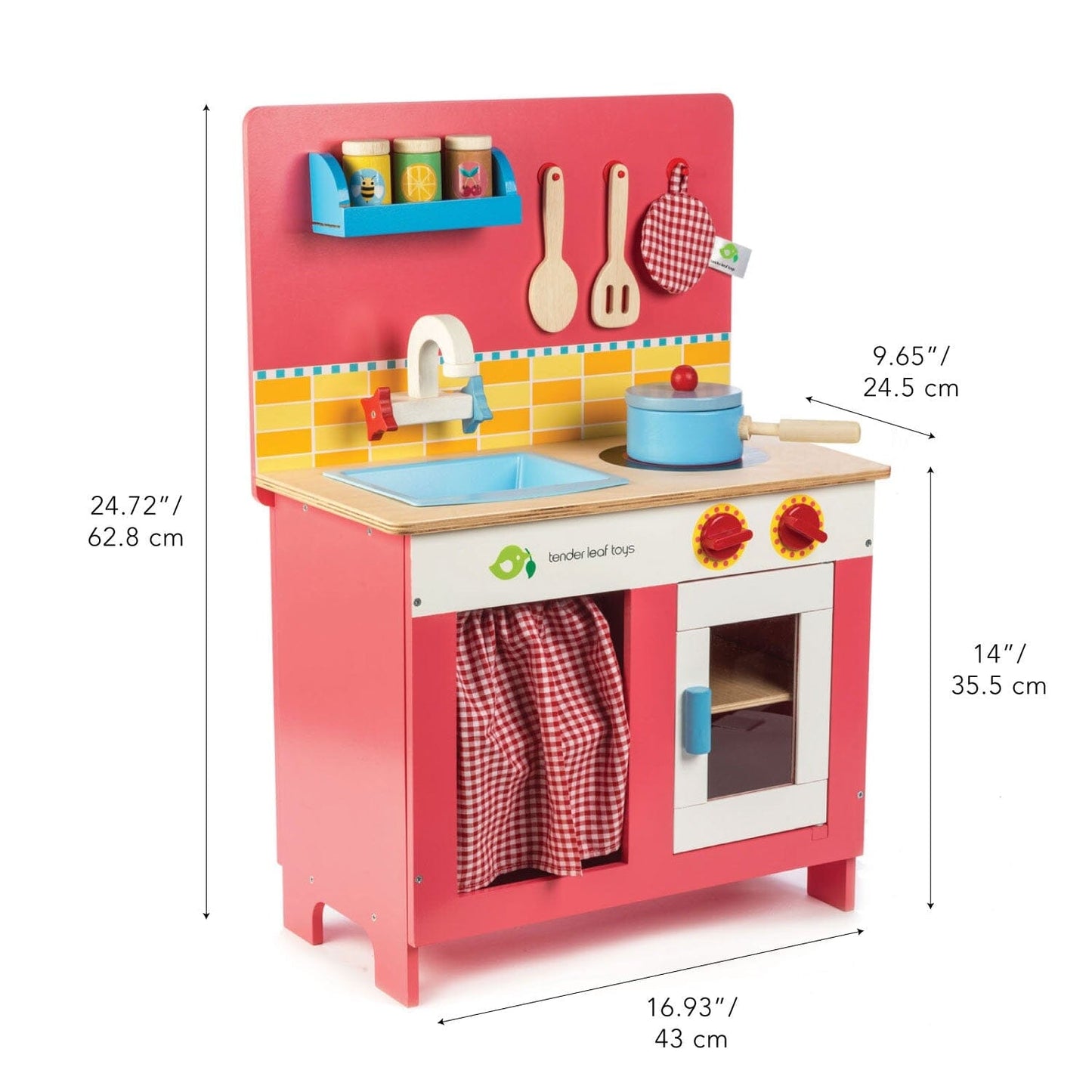 Cherry Pie wooden play kitchen set dimensions