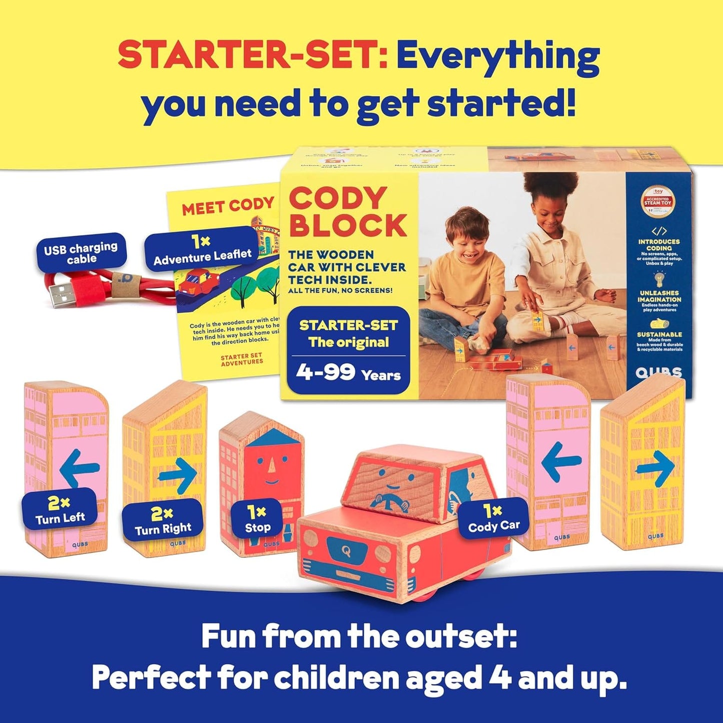 Cody Block Wooden Car Starter Set Toys 