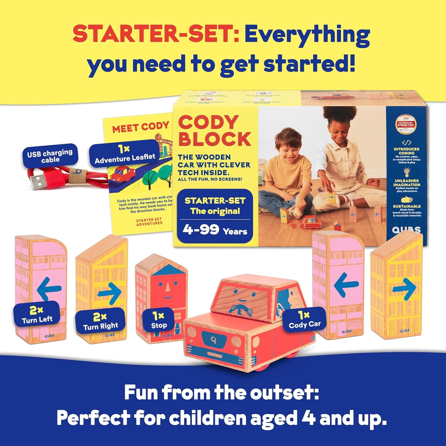 Cody Block Wooden Car Starter Set Toys 