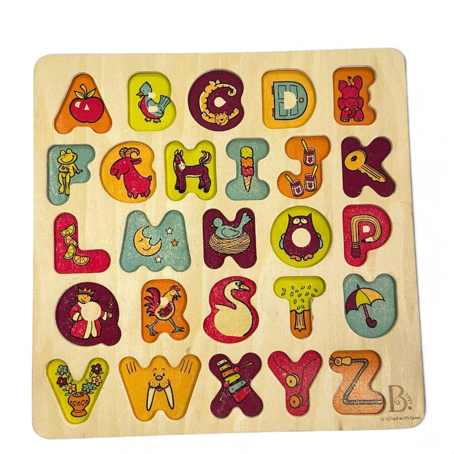 Colorful Wooden Learning Toy Bundle with Alpha Puzzle Toys 