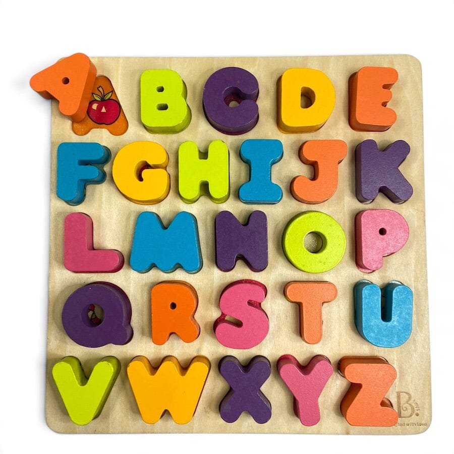 Colorful Wooden Learning Toy Bundle with Alpha Puzzle Toys 