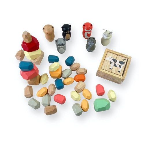 Colorful Wooden Toy Play Bundle Toys 