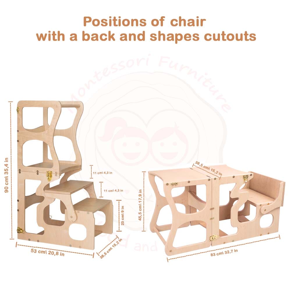 Woodandhearts Convertible Kitchen Tower Montessori Helper