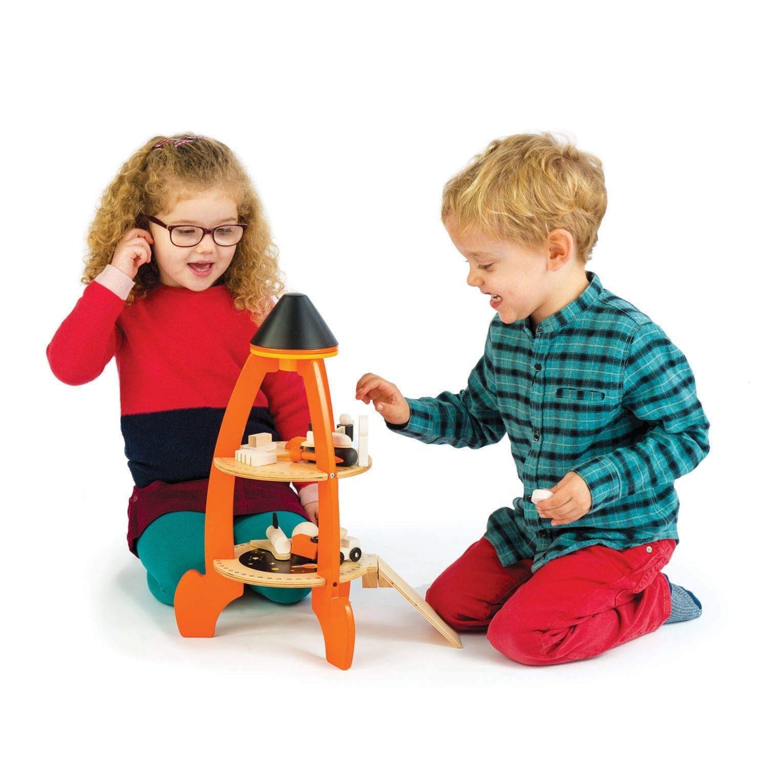 Kids play with Tender Leaf Cosmic Rocket Set