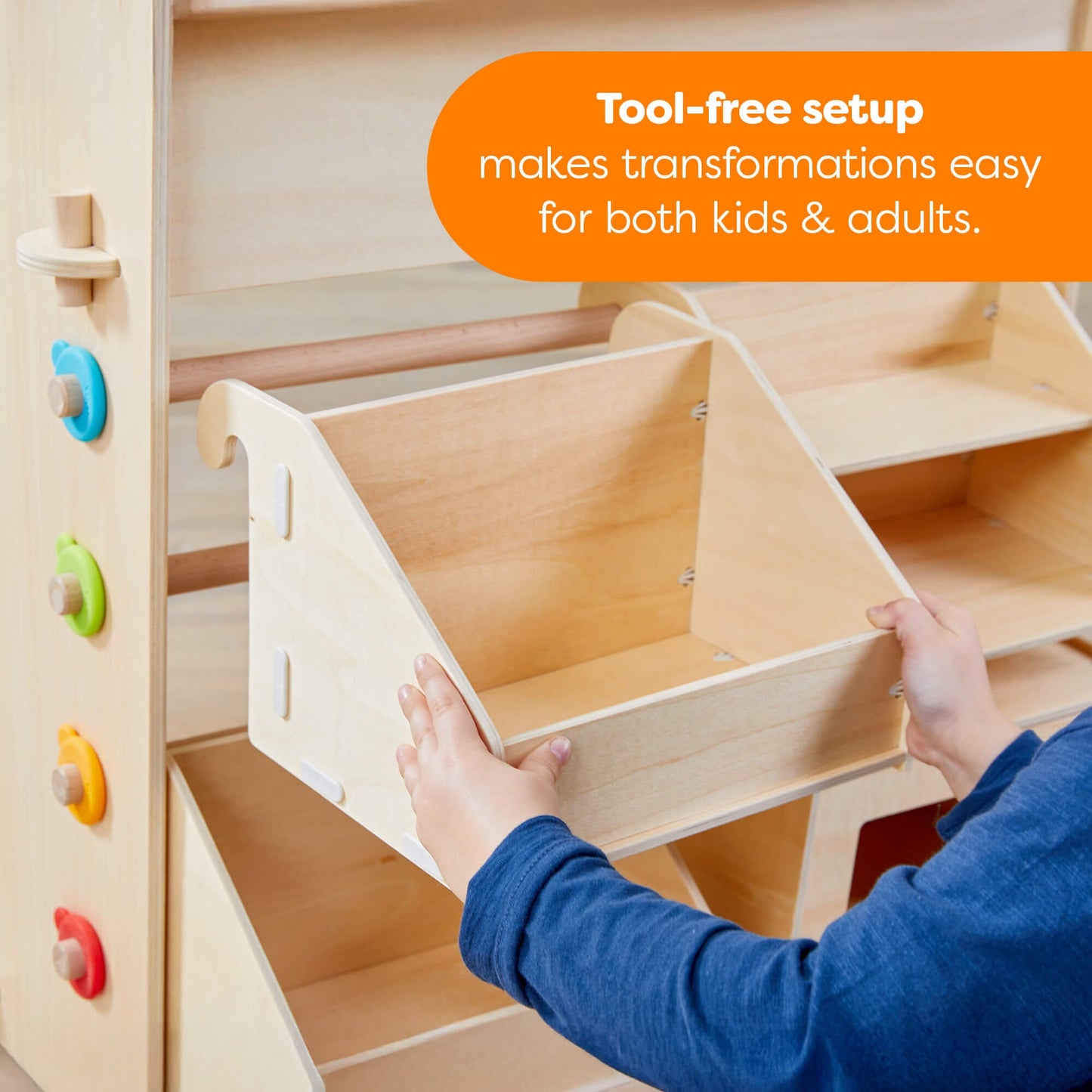 HABA USA - Creative Play 3 in 1 – Play Kitchen, Store & Workshop