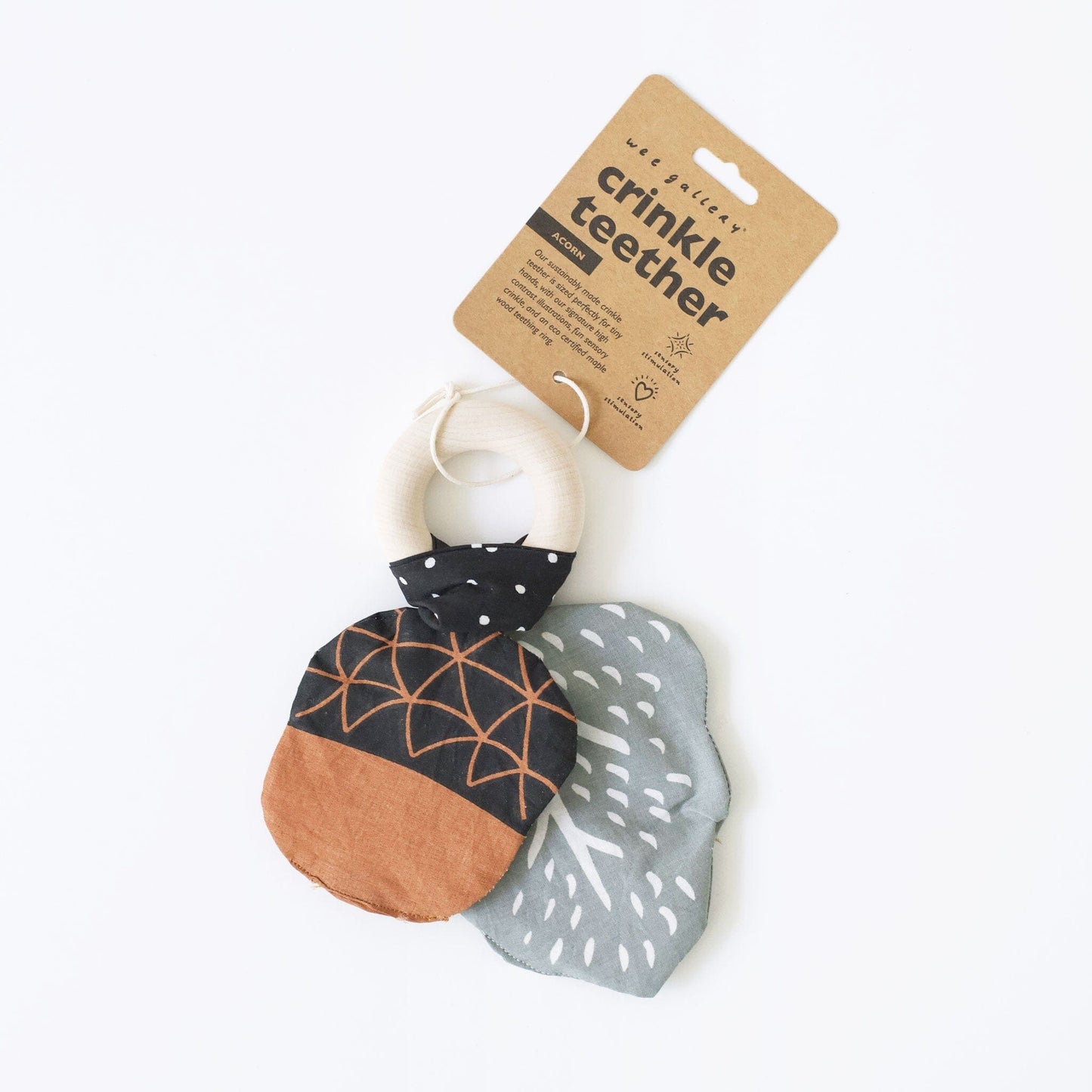 Wee Gallery - Crinkle Teether - Acorn