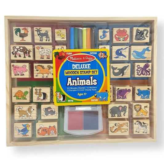 Melissa & Doug - Deluxe Wooden Stamp Set - Animals