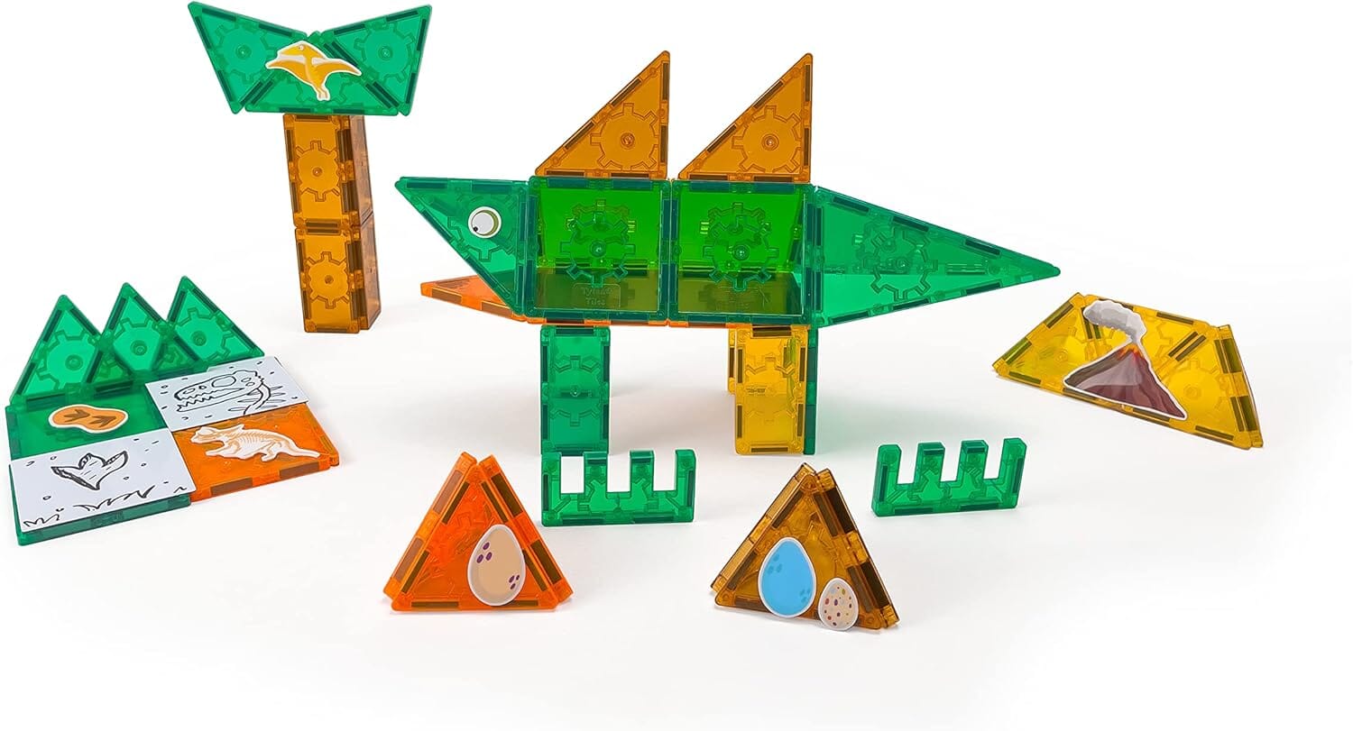 Dinosaurs 60-Piece Magnetic Tiles Building Set 