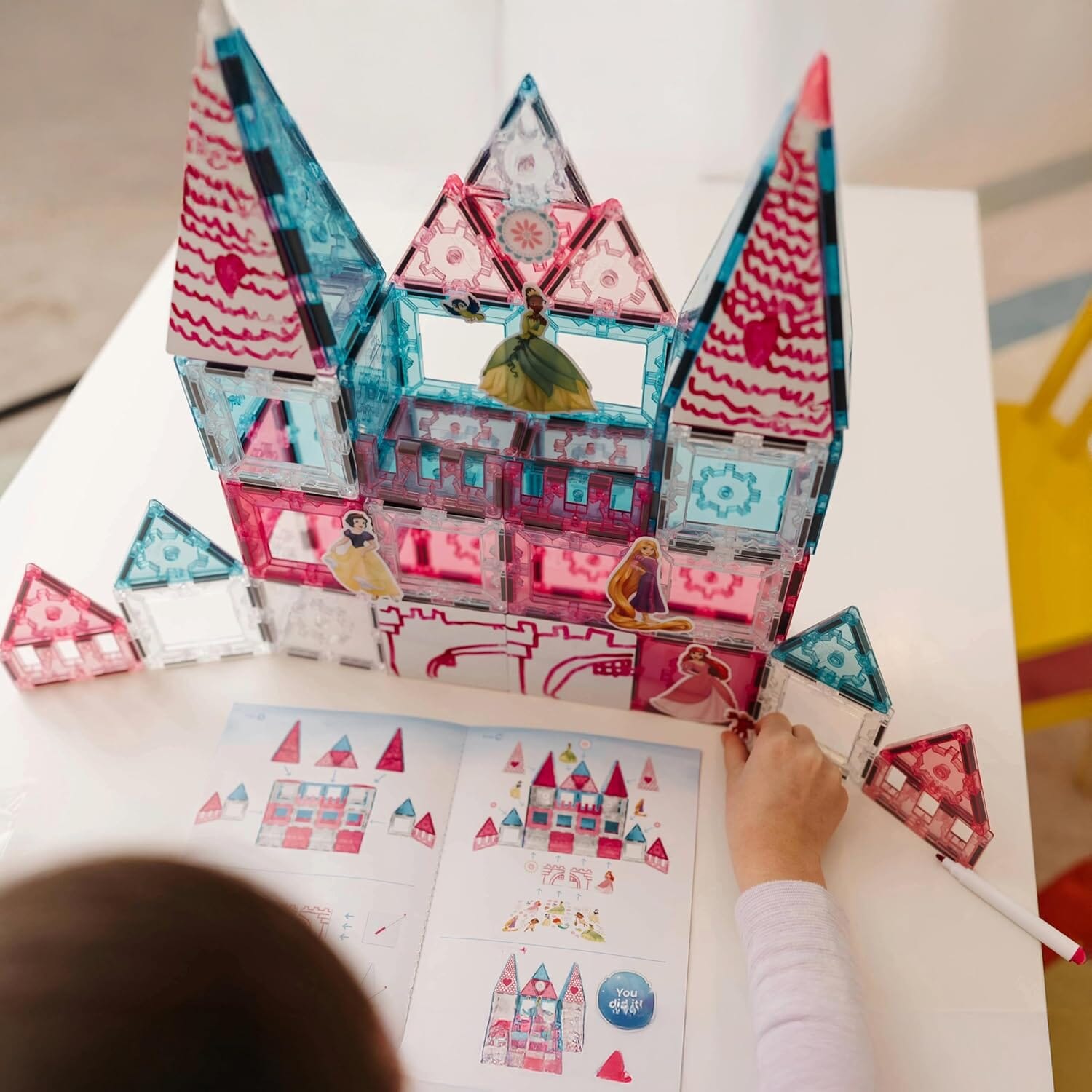 Disney Princess Magnetic Tile Castle Building Set Toys 