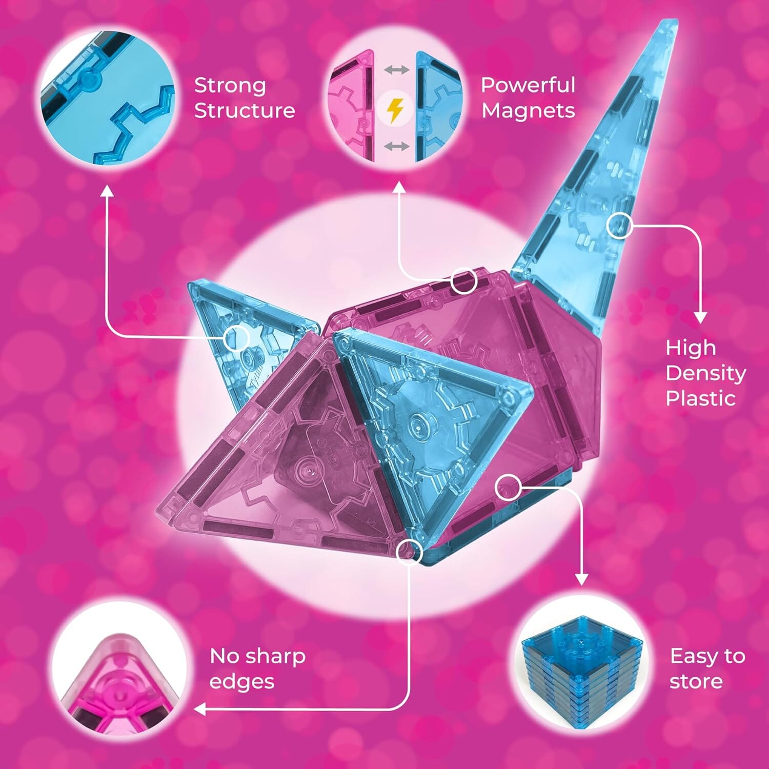 Disney Princess Magnetic Tile Castle Building Set Toys 