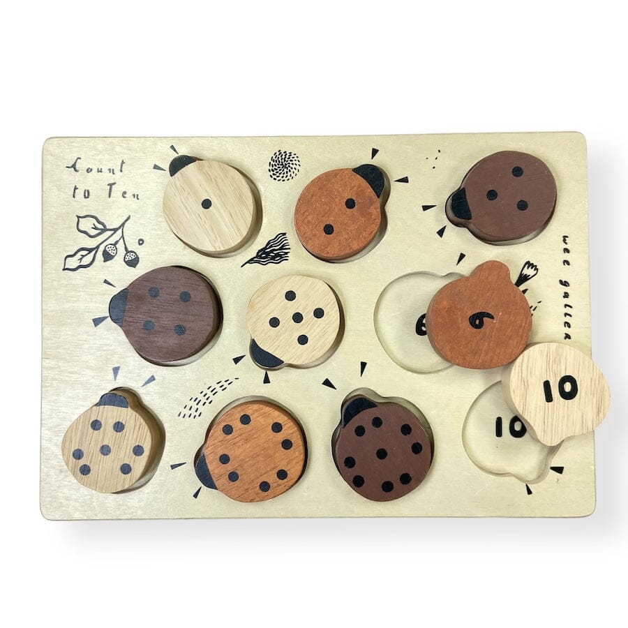 Earth Tones Toy Bundle with Ladybug Puzzle Toys 