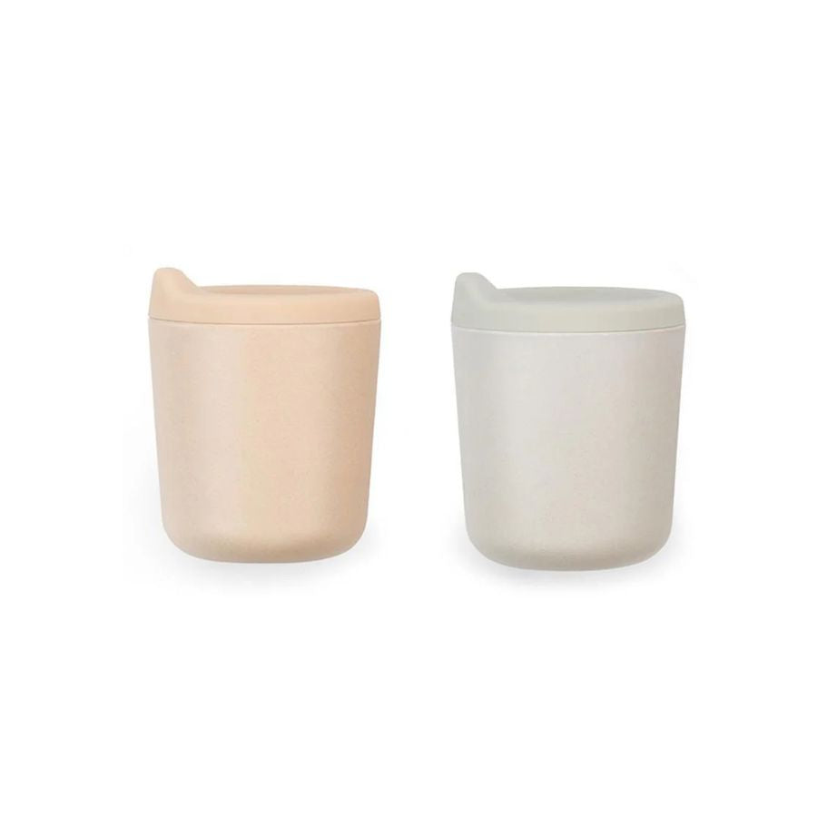 EKOBO Bamboo & Silicone Sippy Cup 2Pk Baby & Toddler Blush/Cloud 