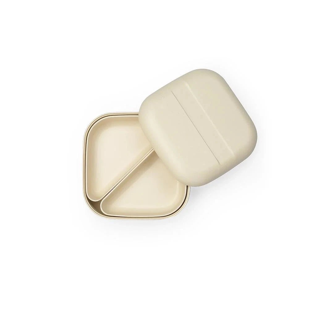 EKOBO Bamboo Bento Box in Off White with Removable Containers