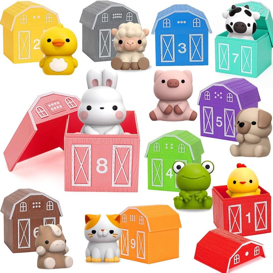 Aigybobo - Farm Animals with Barns Learning Set