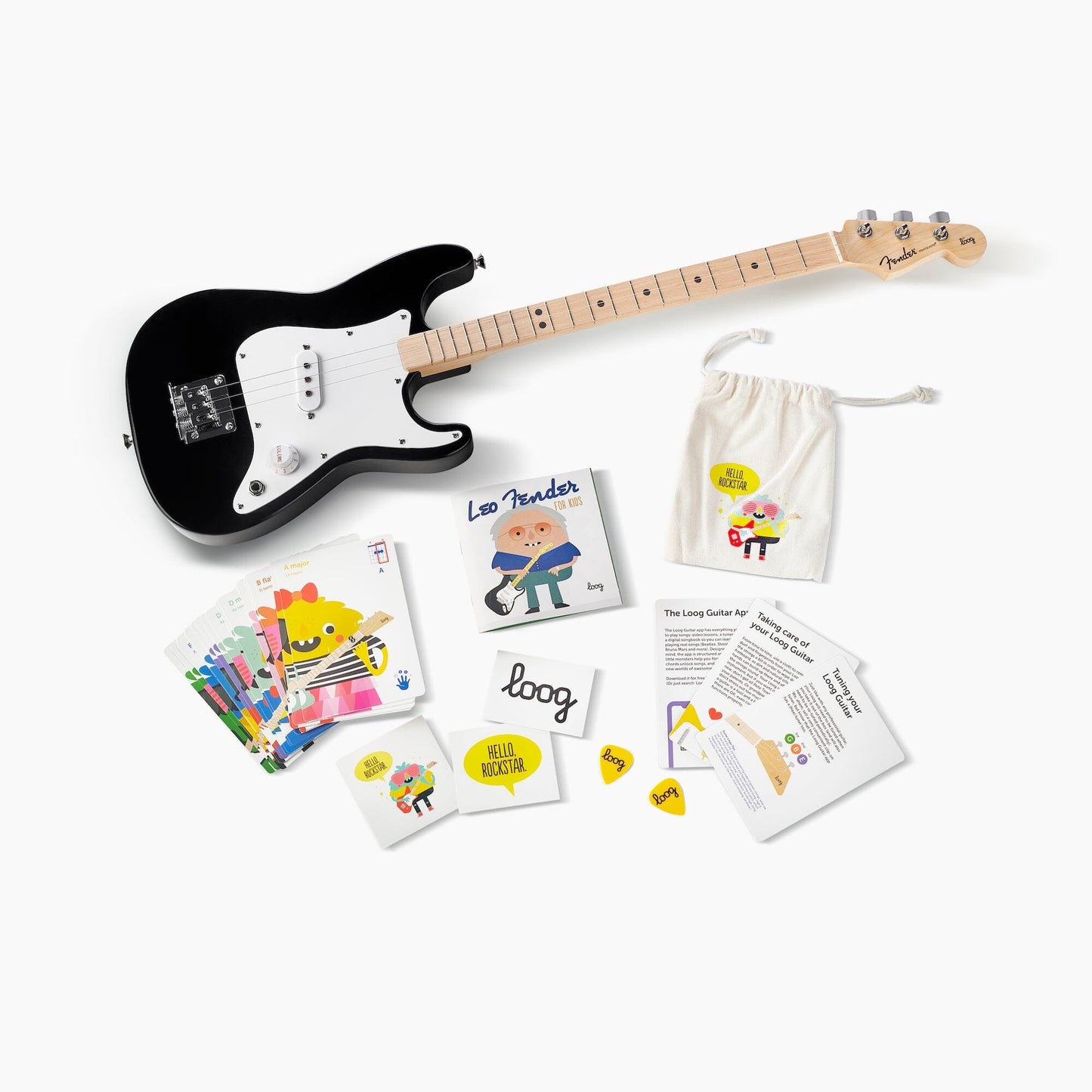 Fender X Loog Stratocaster Electric Guitar Fender x Loog Pro Electric Guitars 