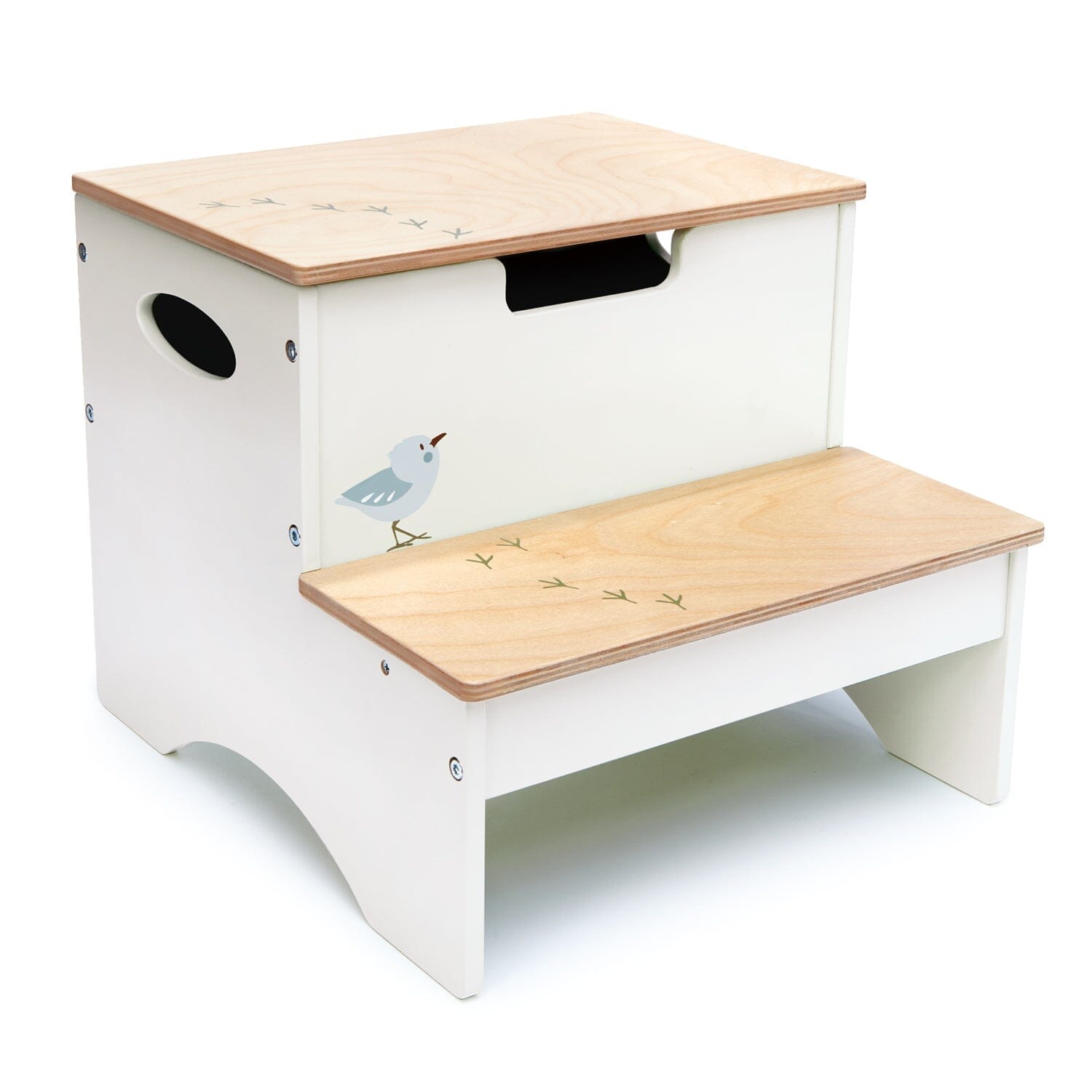 Forest Steps Childrens Wooden Step Stool with storage compartment
