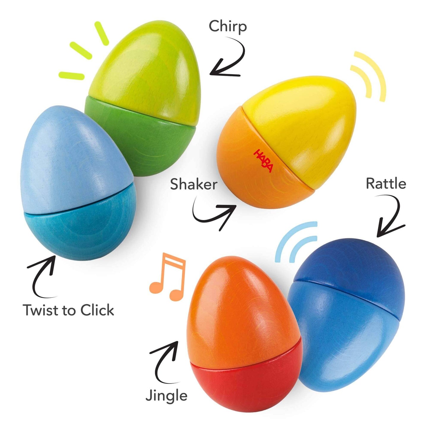 HABA USA - Fun with Sounds Wooden Eggs
