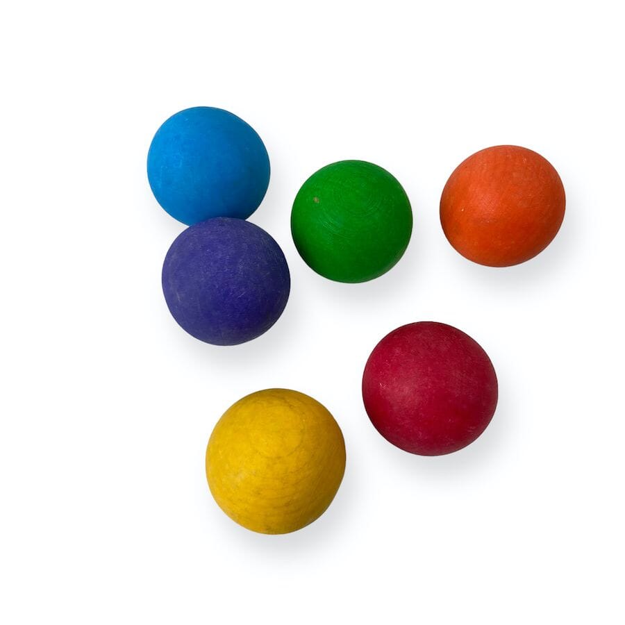 Grimm's Rainbow Colored Wooden Balls Toys 