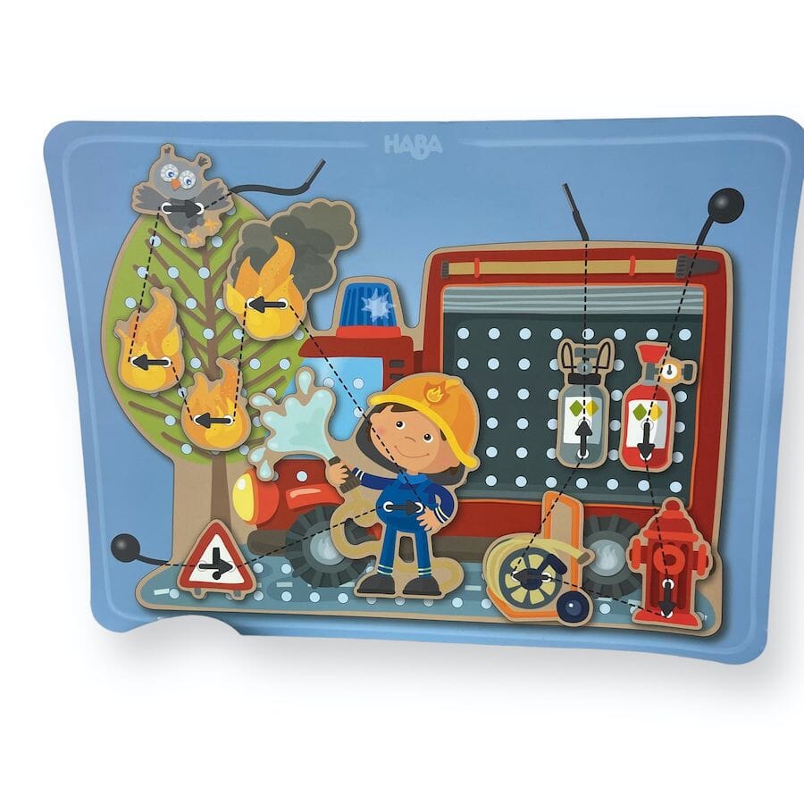 HABA Fire Engine Rescue Threading Game Toys 