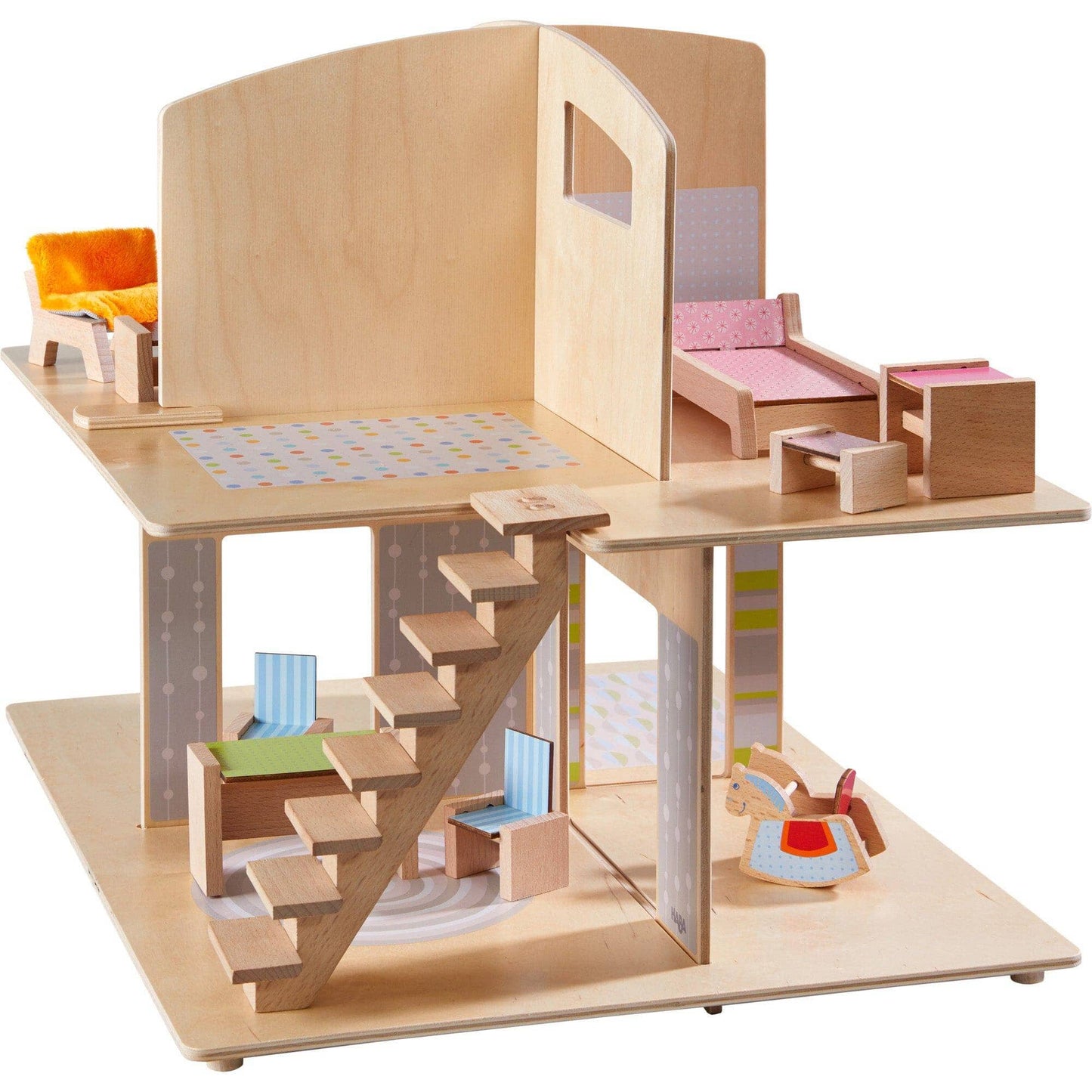 HABA USA - HABA Little Friends Dollhouse Town Villa with Furniture