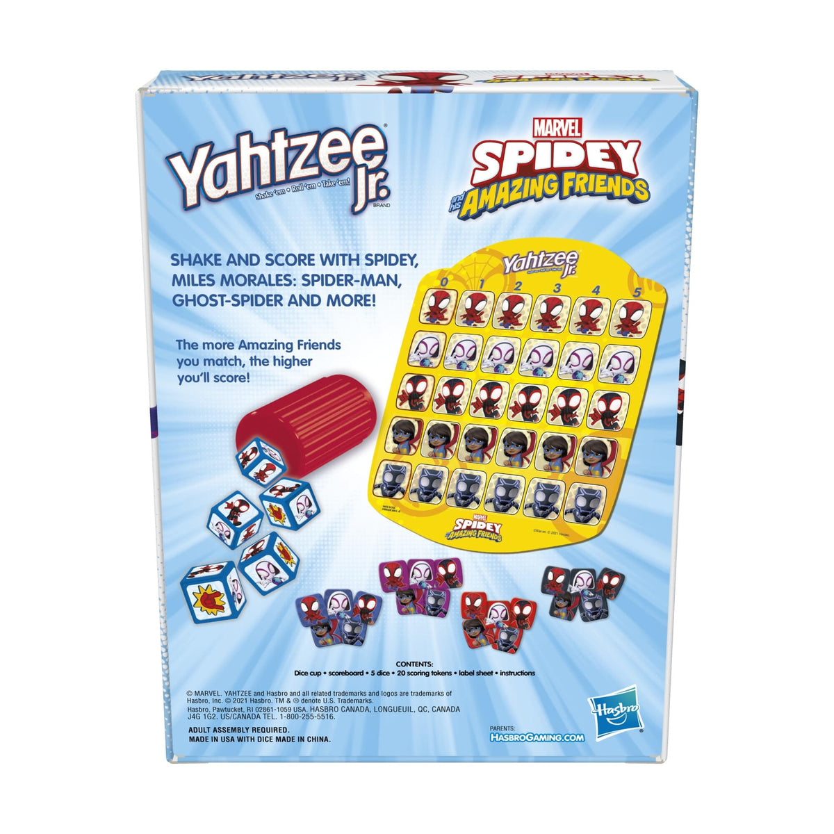 Hasbro Gaming Yahtzee Jr. Spidey and His Amazing Friends F3198